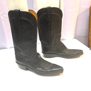 Black Lucchese Leather Snip Toe boots